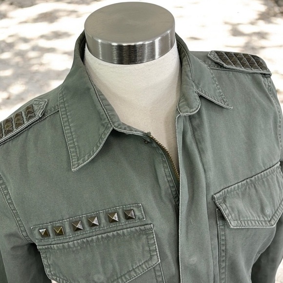 Mudd Army Green Studded Military Jacket - Picture 9 of 17